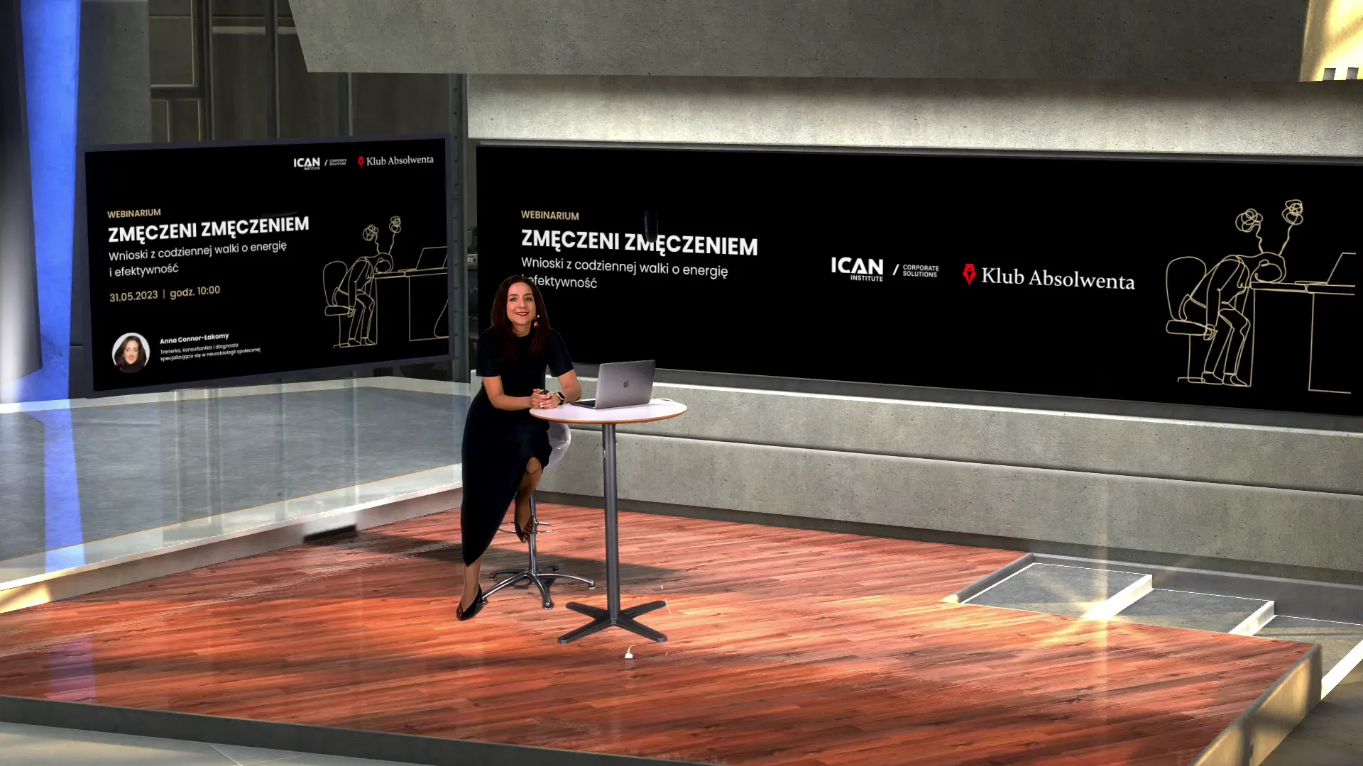Anna Connor-Łakomy hosting the ICAN Institute webinar Zmeczeni zmeczeniem